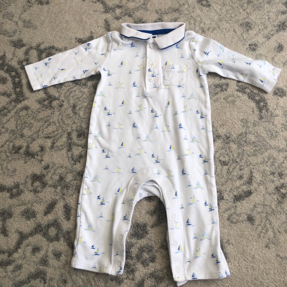 Janie and jack long sleeve one piece with boats